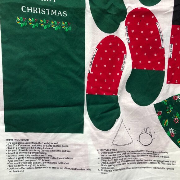 Holly Jolly Santa Doll and Tree VIP Cranston Fabric Panel Christmas Cut and Sew - Picture 3 of 7